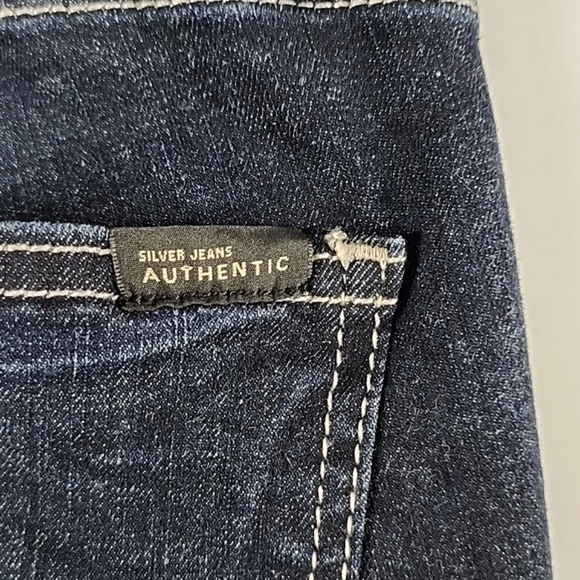 Silver Jeans Authentic The Curvy High Skinny Western Glove Works Blue Denim Sz 0 - Picture 6 of 14